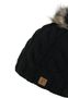 Beanie Bommelm�tze mit Zopfmuster Gef�ttert