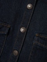 Jacke Denim Fly-Away Kragen Druckknopf