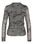 Top Langarm Stretch Allover-Print Rundhals
