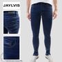 Feine Chino Jeans mit Design Falten und Kontrastn�hten Twill Denim Hose 