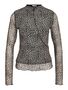 Blusentop High Neck Mesh Allover-Print