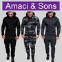 Basic Jogginganzug Sweatsuit mit Armtasche sportlich bequem A&S