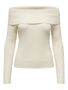 Weicher Strickpullover Langarm Schulterfrei