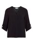 Struktur Design Top mit V-Ausschnitt Crepe Bluse mit 3/4 Arm