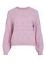 Soft Strickpullover mit Ballon�rmel Pointelle Muster