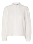 Bluse mit Lochstickerei Design Feines Muschelsaum Hemd