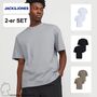 Jack & Jones 2er-SET T-Shirt Rundhals Dropped Shoulder Shirt