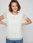 T-Shirt mit P�nktchen und Kordel-Detail an Ausschnitt