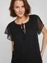 T-Shirt mit P�nktchen und Kordel-Detail an Ausschnitt