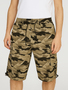 Leichte Zip Off Bermuda Shorts mit Camouflage und Taschen