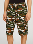 Leichte Zip Off Bermuda Shorts mit Camouflage und Taschen