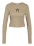 Crop Top Langarmshirt mit Cut-out