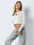 Crop Top Langarmshirt mit Cut-out