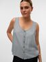 Gestreiftes Shirt mit Knopfleiste ohne �rmel