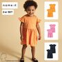 2er-SET  Kleid Kurzes Rundhals Baumwolle Dress