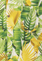 Viskose Kurzarm-Hemd mit abstraktem Tropical Design Muster