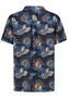 Viskose Kurzarm-Hemd mit abstraktem Tropical Design Muster