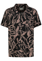 Viskose Kurzarm-Hemd mit abstraktem Tropical Design Muster