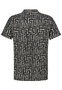 Viskose Kurzarm-Hemd mit abstraktem Tropical Design Muster
