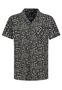 Viskose Kurzarm-Hemd mit abstraktem Tropical Design Muster