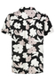 Viskose Kurzarm-Hemd mit abstraktem Tropical Design Muster