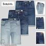 Denim Bermuda Jeansshorts mit Umschlag Saum