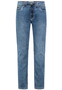 Slim Fit Jeans mit Used-Denim Waschung und Tunnelzug