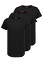 3er Pack Herren T-Shirts mit Rundhals und Rollkante