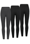 3er-Pack Stretchige Leggings mit hohem Bund, 