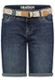 Denim Bermuda Jeans Shorts mit Flechtg�rtel und Umschlag