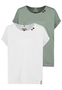 T-Shirt 2er Set mit Rundhals Kn�pfen bequem