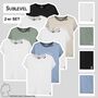 T-Shirt 2er Set mit Rundhals Knpfen bequem