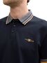 Tom Tailor Polo-Shirt mit Kontraststreifen und Logo-Patch, kurz�rmlig