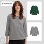 Tom Tailor Geripptes 3/4 Arm Longsleeve Oberteil mit Kordelzug