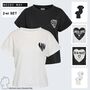 2er-SET T-Shirt mit Herz Print und Local Love Schriftzug