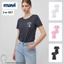 2er-SET Kurzarm T-Shirt mit Motiv Print und Rundhalsausschnitt