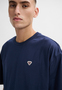T-Shirt Dropped Shoulder mit Logo Stickerei
