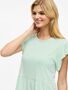 Shirt-Kleid mit R�schen Rundhals und Kurzarm