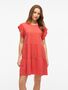 Shirt-Kleid mit R�schen Rundhals und Kurzarm