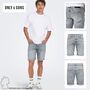 Kurze Jeansshorts mit umgeschlagenem Saum und Taschen