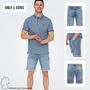 Jeansshorts mit Umschlag und Five-Pocket-Design