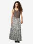 Gemusterter Maxirock mit Falten und Gummibund