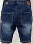 Baggy Bermuda Jeans-Shorts mit Stickerei Loose Fit 