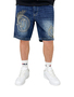 Baggy Bermuda Jeans-Shorts mit Stickerei Loose Fit 
