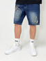 Baggy Bermuda Jeans-Shorts mit Stickerei Loose Fit 