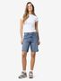 Bermuda Jeansshorts mit ausgefranstem Saum