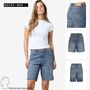 Bermuda Jeansshorts mit ausgefranstem Saum
