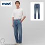 Denim Jeans Hose mit weitem Bein und Eingrifftaschen 