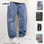 Worker Cargo Baggy Jeans mit Taschen und Stitching