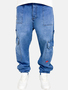 Worker Baggy Jeans Blau im Cargo-Look